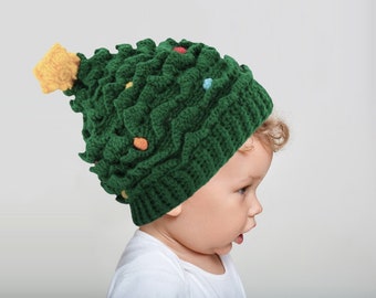 Christmas Tree Hat Crochet Pattern for All Ages