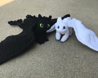 Toothless and Light Fury Crochet Pattern PDF