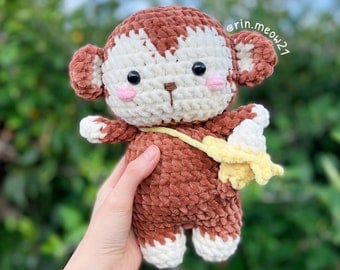 Bon the Monkey Crochet Pattern - Amigurumi Plushie