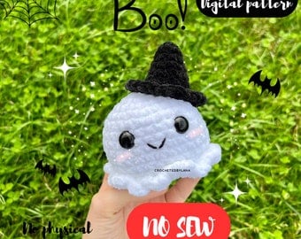 Easy No-Sew Mini Ghost Crochet Pattern