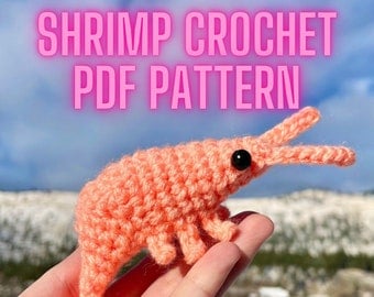 Low-Sew Shrimp Amigurumi Crochet Pattern PDF