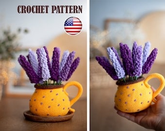 Lavender in Mug Amigurumi Crochet Pattern PDF