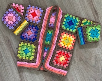 Little Tidda Granny Squares Crochet Cardi Pattern