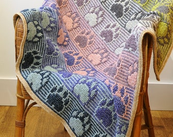Mosaic Overlay Pet Blanket Crochet Pattern