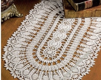 Vintage Pineapple Garden Crochet Table Runner Pattern