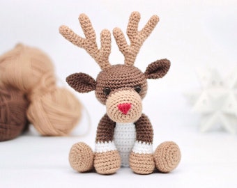 Amigurumi Reindeer Crochet Pattern- Christmas UK/US PDF