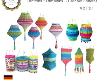 Boho Lampshade Crochet Patterns, 4-Pack, Bestsellers