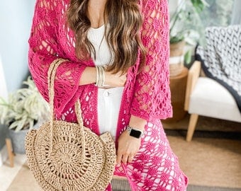 Sun-Kissed Lace Cardigan Crochet Pattern