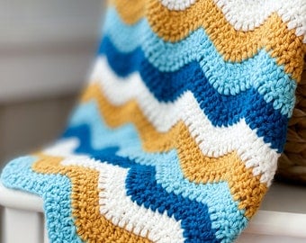 Daisy Cottage's Easy Wavy Crochet Blanket Tutorial