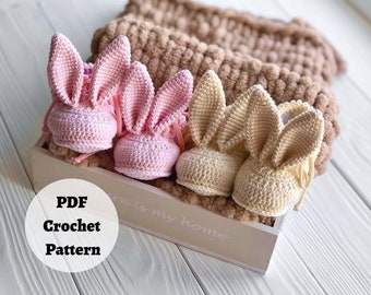 Crochet Pattern: Unisex Baby Bunny Slippers