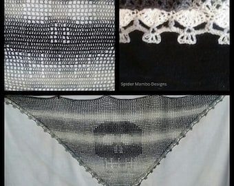 PDF Skull Shawl Filet Crochet Pattern
