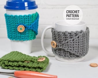 Crochet Pattern: Button Cup Cozy for Mugs