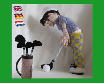Amigurumi Crochet Pattern: Golfer George Doll