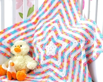 Vintage Star Baby Afghan Crochet Pattern Sale