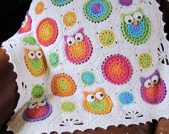 Owl Obsession: Colorful Crochet Blanket Pattern