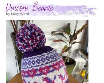 Knitted Unicorn Beanie Pattern for All Ages