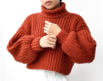 Easy Turtleneck Oversize Sweater Crochet Pattern