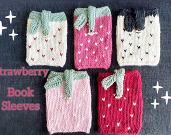 Strawberry Crochet Book Sleeve in Cottagecore Style
