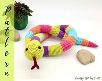 Amigurumi Crochet Pattern for Snake Plushie
