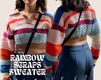 Rainbow Scraps Crochet Jumper/Sweater Pattern