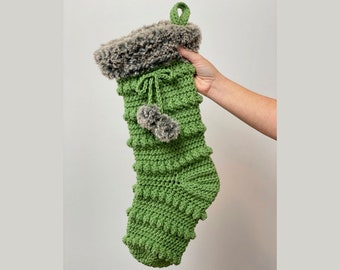 Easy Bobble Christmas Crochet Stocking Pattern