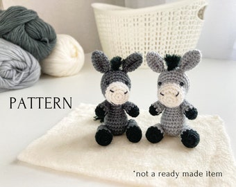 Mini Donkey Amigurumi Crochet Pattern & Tutorial