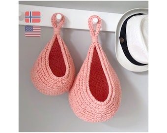 Crochet Boho Teardrop Baskets Pattern"