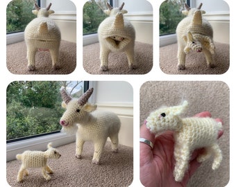 Crochet Pattern for Adorable Goat & Kid