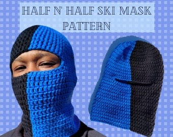 Ski Mask Crochet Pattern: Half N Half