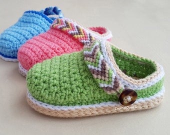 Tribal Clogs Crochet Pattern for Baby Shoes