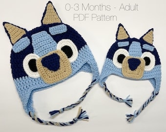 Blue Dog Crochet Hat Pattern for Kids