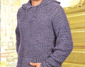 Men's Crochet Hoodie Pattern with Pockets