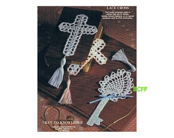 Vintage Lace Cross Crochet Pattern Bookmark
