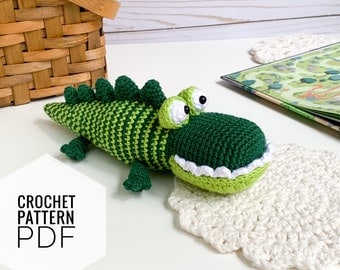Crochet Crocodile Toy Amigurumi Pattern PDF Tutorial