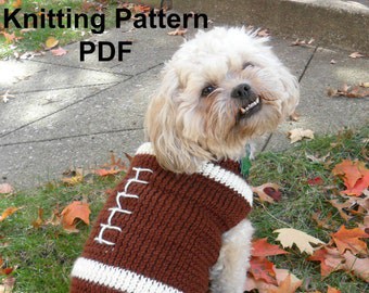 Football Knitting Pattern for Small Dog Sweater