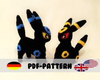 Umbreon Amigurumi Crochet Pattern in German & English