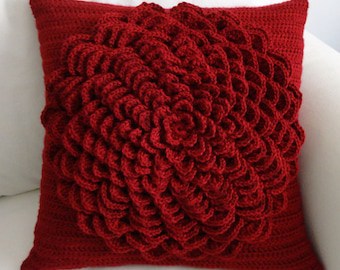 PDF Crochet Pattern: Flower Pillow Cover