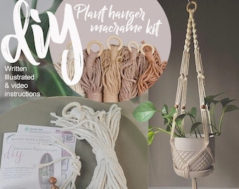 DIY Macrame Hanging Planter Pattern with Instructions