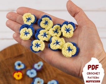 Crochet Pansies & Flower Applique Jewelry Patterns