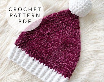 Luxury Velvet Santa Hat Crochet Pattern