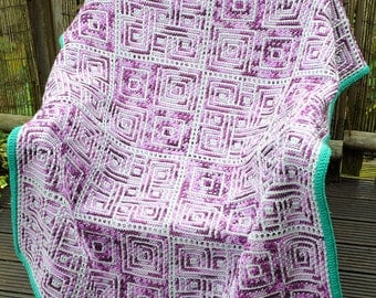 Mingled Motifs Mosaic Crochet Blanket Pattern