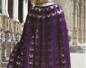 Gothic Lace Cloak Crochet Pattern, One Size