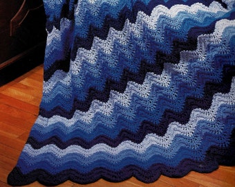 Vintage Twilight Wave Crochet Afghan Pattern