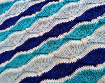 Floating Waves Crochet Afghan Pattern with Tutorial