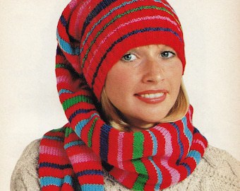Vintage Knitted Stocking Cap Knitting Pattern
