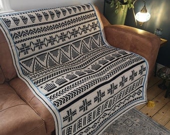 Berber Afghan Mosaic Crochet Pattern Overlay
