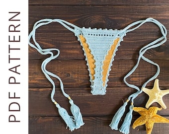 Beginner's Crochet Thong Bikini Pattern XS-XXL