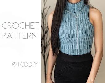 Classic Sleeveless Turtleneck Crochet Pattern PDF