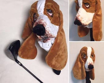 Custom Basset Hound Golf Club Cover Gift