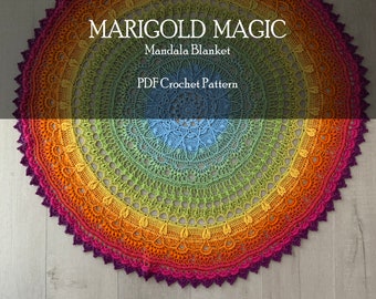 Marigold Magic Mandala Crochet Blanket Pattern